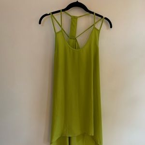 Neon long tank top with beaded back